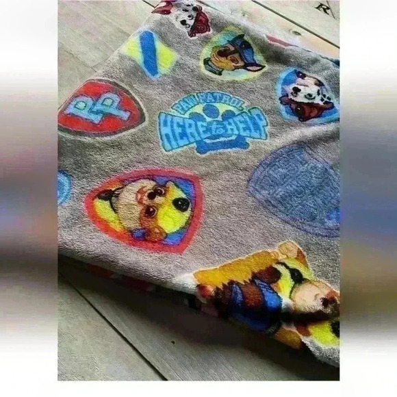 Paw Patrol Here To Help Rubble Chase Marshall Soft Throw Fleece Blanket Blue - Picture 2 of 5
